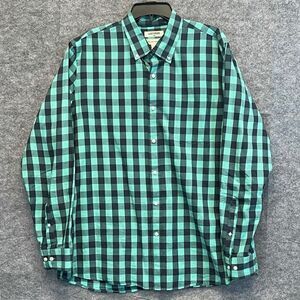 GOODTHREADS Button-down Shirt Mens XL Black Green Buffalo Plaid Poplin Standard